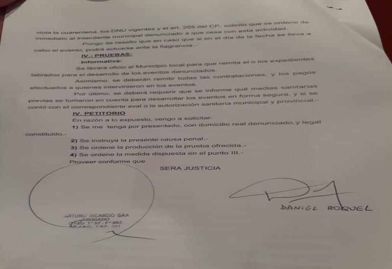 El diputado Daniel Roquel le hizo una denuncia penal al intendente Grasso de Rio Gallegos 