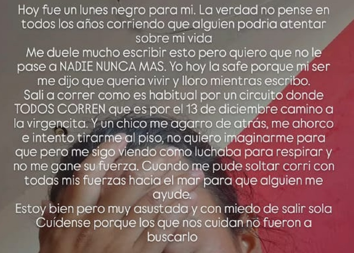 La quiso asfixiar para reducirla y ella escapó con un codazo