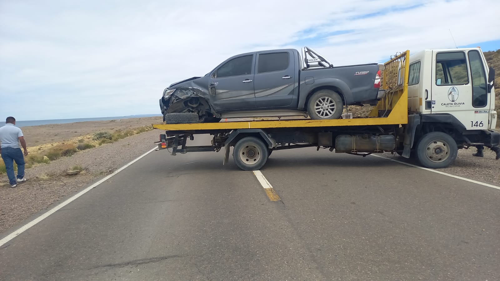 Imprudencia al volante: Conducía borracho por la Ruta N° 3 y volcó llegando a Caleta 