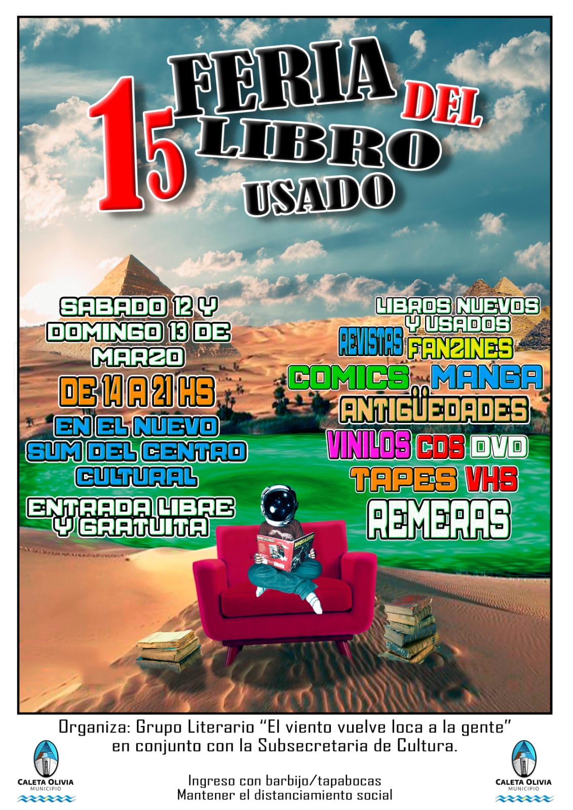 Se viene la 15° Feria del Libro Usado en Caleta Olivia