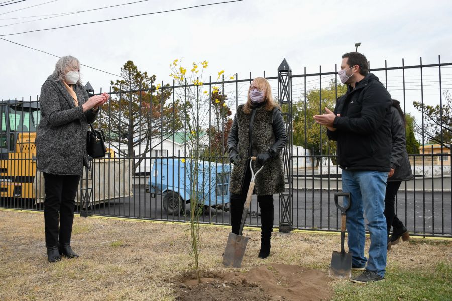 Alicia plantó arboles por la Memoria, Verdad y Justicia