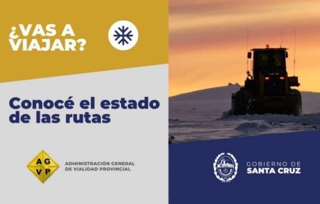 Conocé el estado de rutas provinciales y nacionales en Santa Cruz