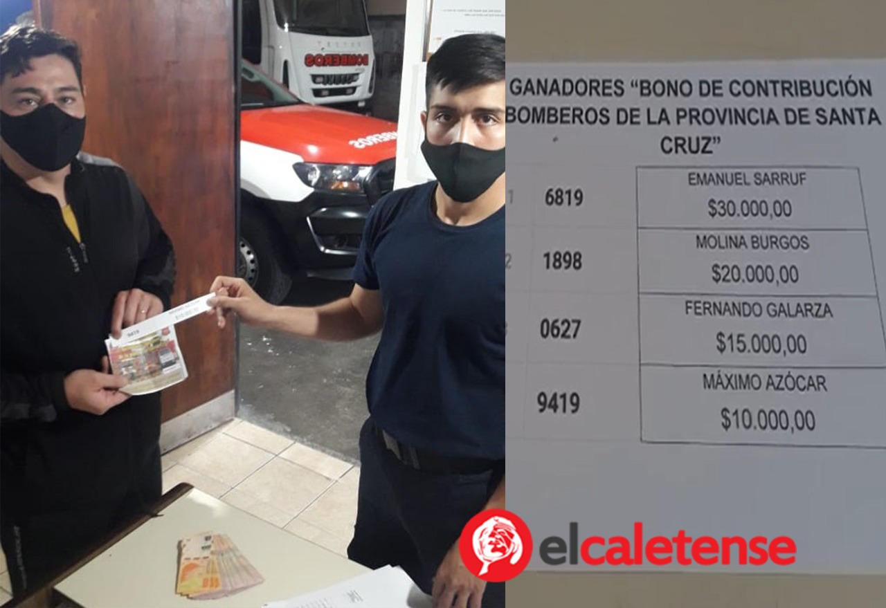  Bomberos de la provincia: Entregaron los premios a los ganadores que participaron de un bono contribución