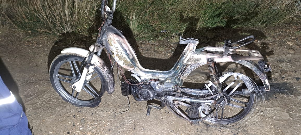 Fuerte incendio accidental afecta a motociclista