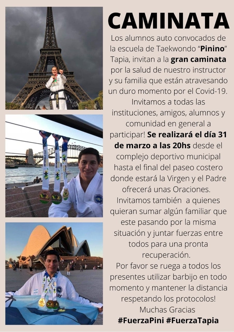 Este miercoles se hará una caminata para elevar un pedido de oración por la salud de Pinino Tapia