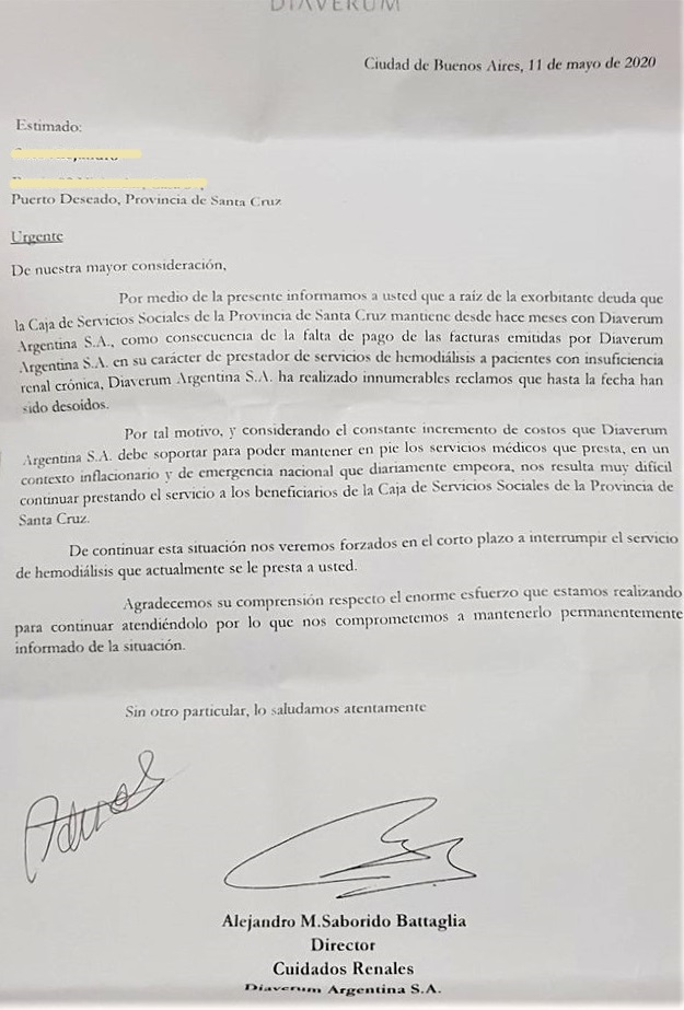 Afiliados a la CSS podrían quedarse sin diálisis por millonaria deuda con DIAVERUM