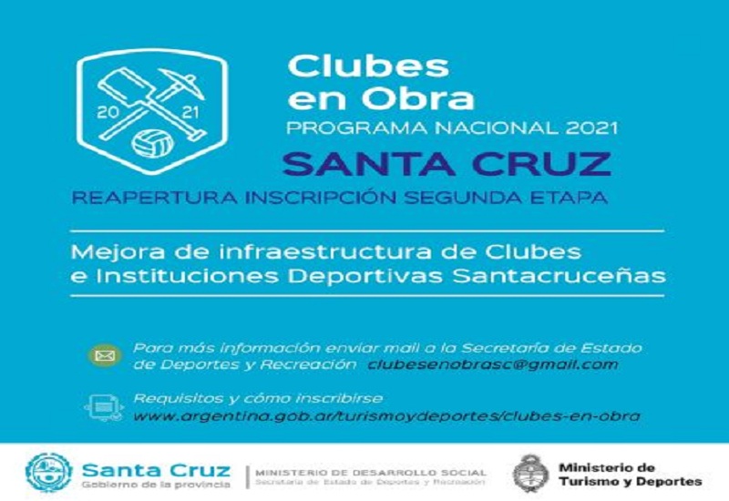 Reabrieron las inscripciones a “Clubes en Obra”