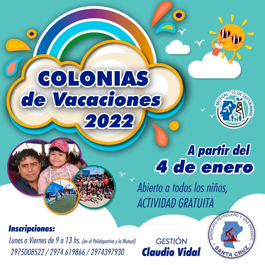 Se vienen las colonias de verano del Sindicato Petrolero y estarán abiertas para todos los niños