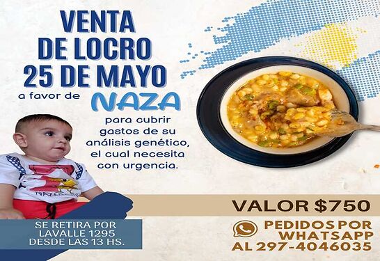 Ayudemos a Nazareno: Organizan una locreada para costear los gastos de análisis genéticos de un bebe caletense