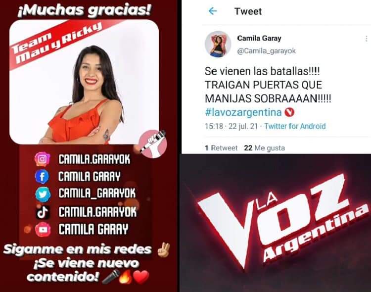 Camila Garay competirá esta noche en las batallas de La Voz Argentina